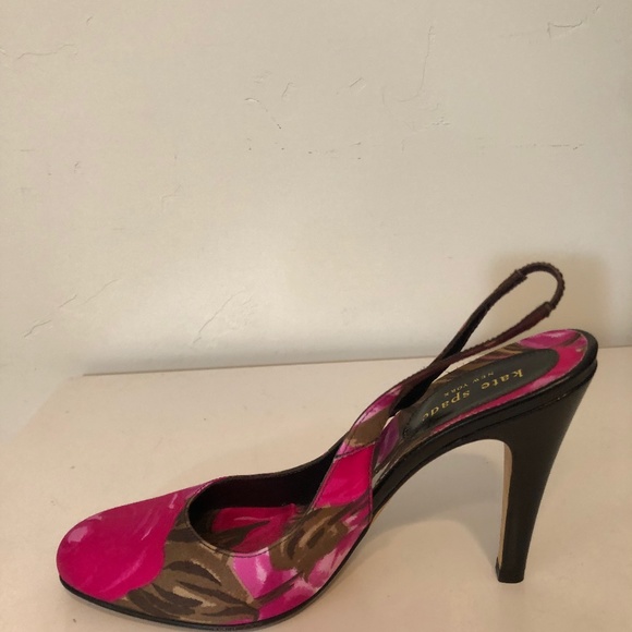Kate Spade Rose Patterned Sling Backs - Picture 2 of 6
